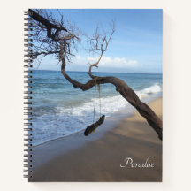 Ocean Paradise Swing Photo Large Spiral Notebook