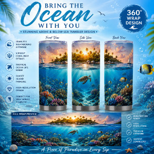 Ocean Paradise Tumbler Wrap Tropical Island