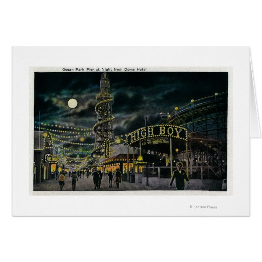 Ocean Park Pier at Night from Dome Hotel (Front Horizontal)