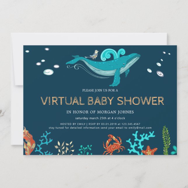 Ocean Party Virtual Baby Shower Invitation (Front)