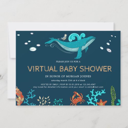 Ocean Party Virtual Baby Shower Invitation