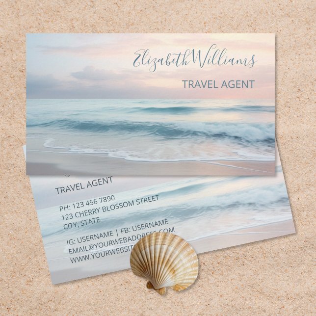 Ocean Pastel Colors  Business Card (Creator Uploaded)