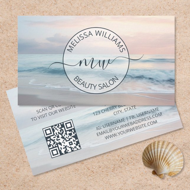 Ocean Pastel Colors Logo Business Card (Creator Uploaded)