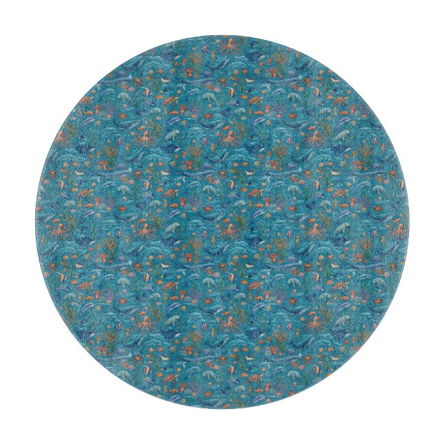 Ocean Pattern Cutting Board (Front)