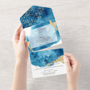Ocean Pattern Wedding Invitation