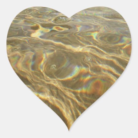 Ocean Patterns Heart Sticker