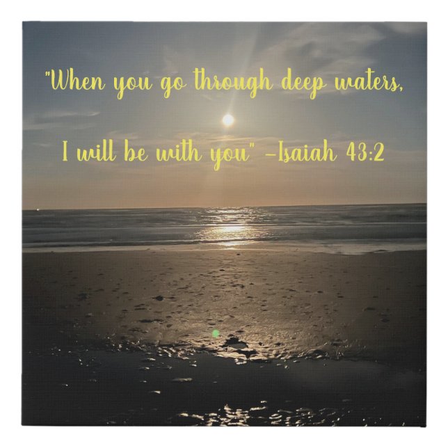 Ocean Picture with Scripture Faux Canvas Print (Front)