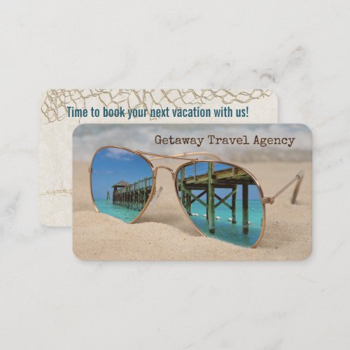 Ocean Pier Reflection In Sunglasses   Business Card