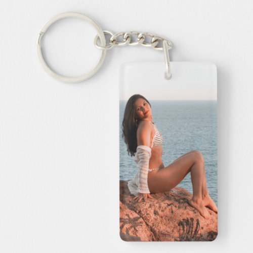 Ocean Pin Up Glamour Model Photo Key Chain