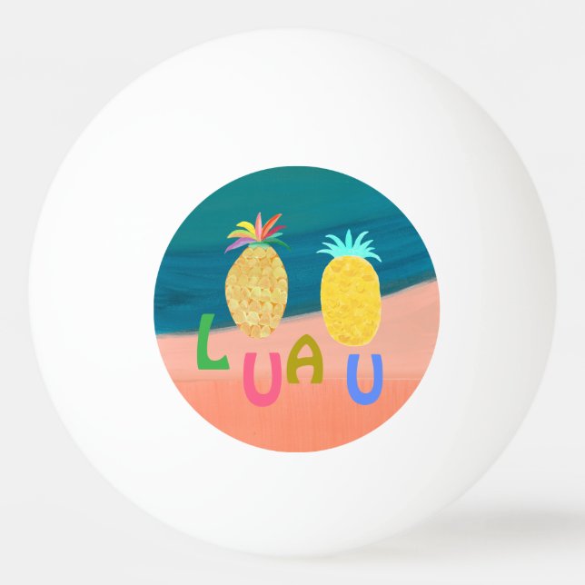 Ocean Pineapple Luau Ping Pong Ball (Front)