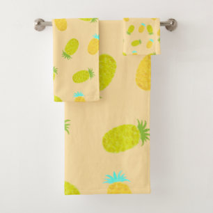 Ocean Pineapples Peach Pattern Bath Towel Set