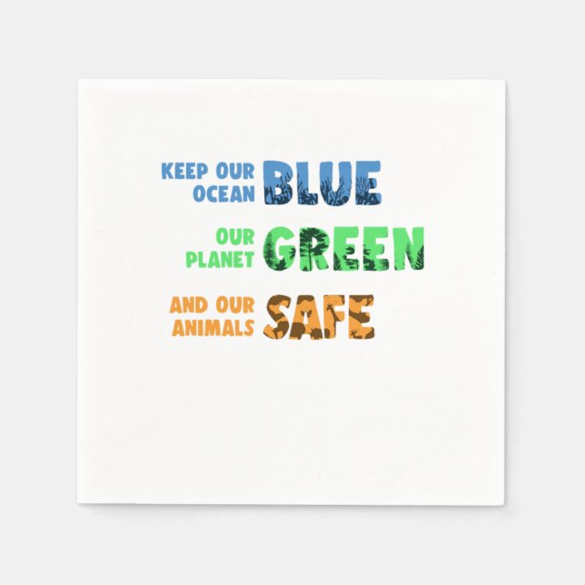 Ocean Planet Earth Animal Environmental Protection Napkins (Front)