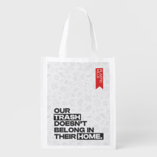 Ocean Plastic Pollution Awareness Quote Grocery Bag