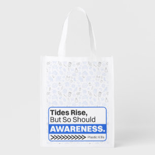 Ocean Plastic Pollution Environmental Awareness Grocery Bag