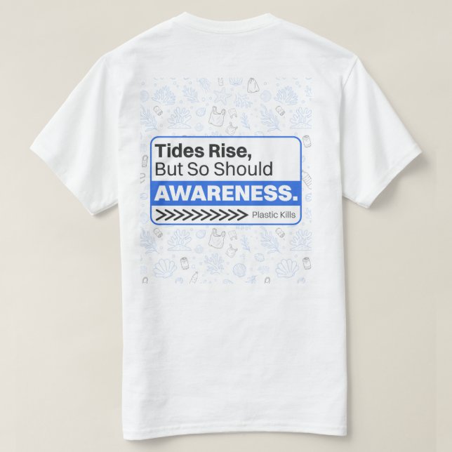 Ocean Plastic Pollution Environmental Awareness T-Shirt (Design Back)