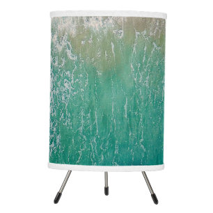 Ocean print tripod lamp