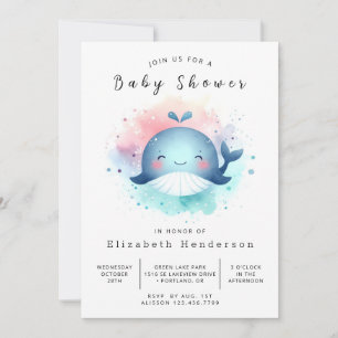 Ocean Printable Whale Baby Shower Invitation