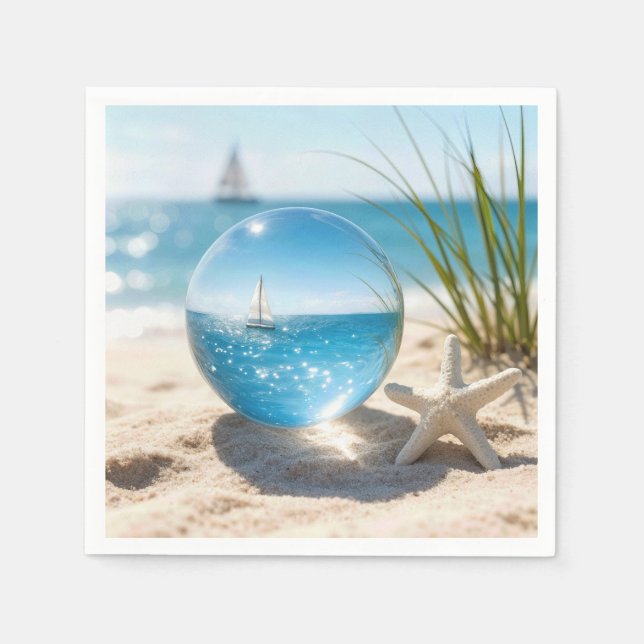 Ocean Reflection in a Lens Ball Napkins (Front)