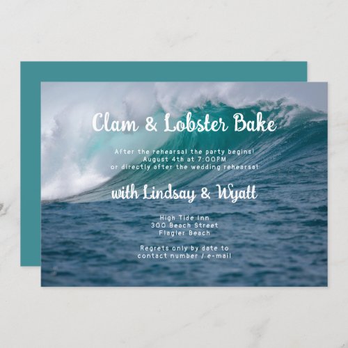 Ocean Rehearsal Dinner Lobster Bake Seafood Theme Invitation