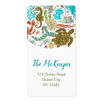 Ocean Return Address Labels (personalized) by CallaChic at Zazzle