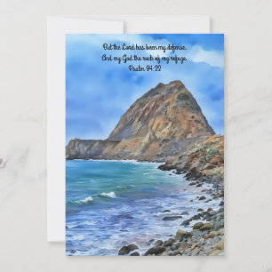 Ocean Rock Mountain Bible Verse Faith Flat Card