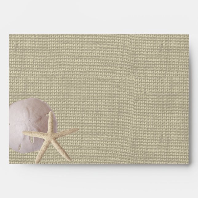 Ocean Romance Starfish and Sand Dollar Envelope (Front)
