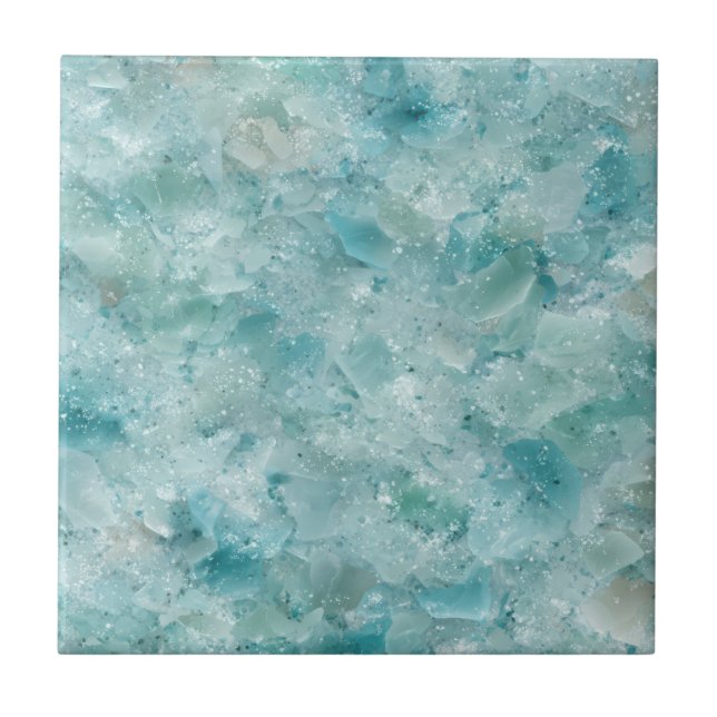 Ocean’s beauty. Aqua Crystal.  Ceramic Tile (Front)