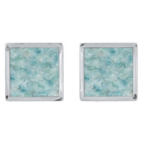 Ocean’s beauty. Aqua Crystal. Cufflinks