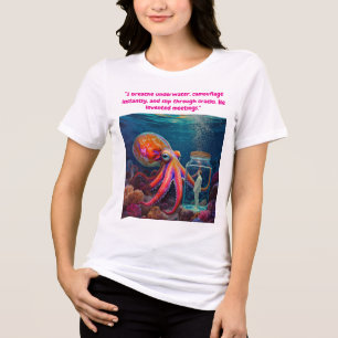 "Ocean’s Silent Captive" – Octopus Portrait Tri-Blend Shirt
