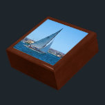 Ocean Sailboats Wooden Jewelry Keepsake Box<br><div class="desc">This Sailboats Ocean Wooden Jewelry Box features sailboats on the world-famous Sydney Harbour in Australia. You can almost feel the action on the water in this beautiful design. Customize it by choosing from other sizes and colours to suit your decor.</div>