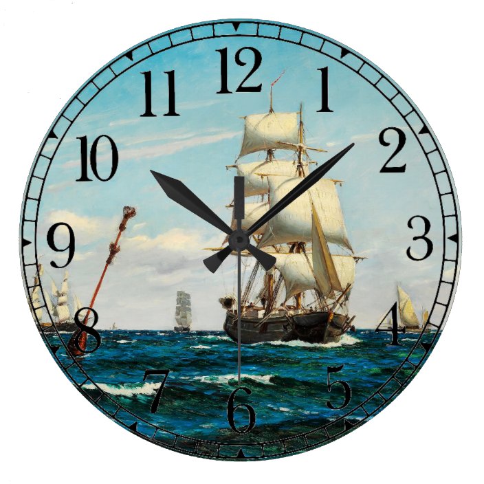 Ocean Sailing Clipper Tall Ship Boat Wall Clock
