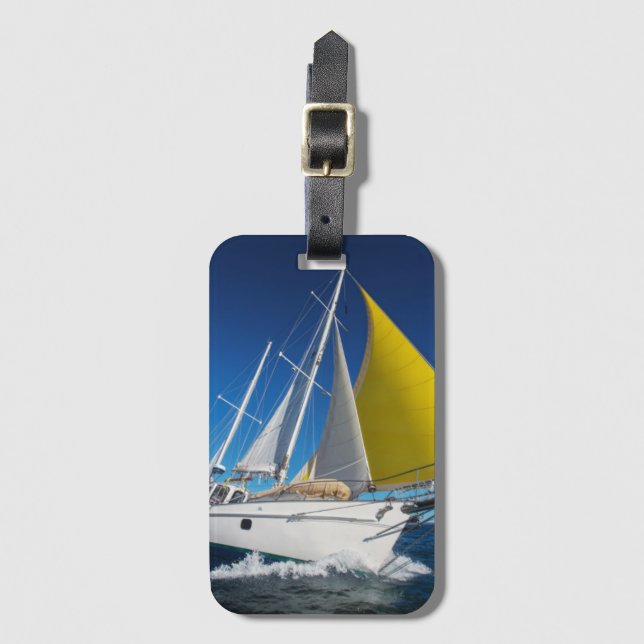 Ocean Sailing In A Yacht Luggage Tag (Front Vertical)