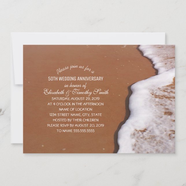 Ocean Sand And Waves Beach Themed Bridal Shower Invitation (Front)