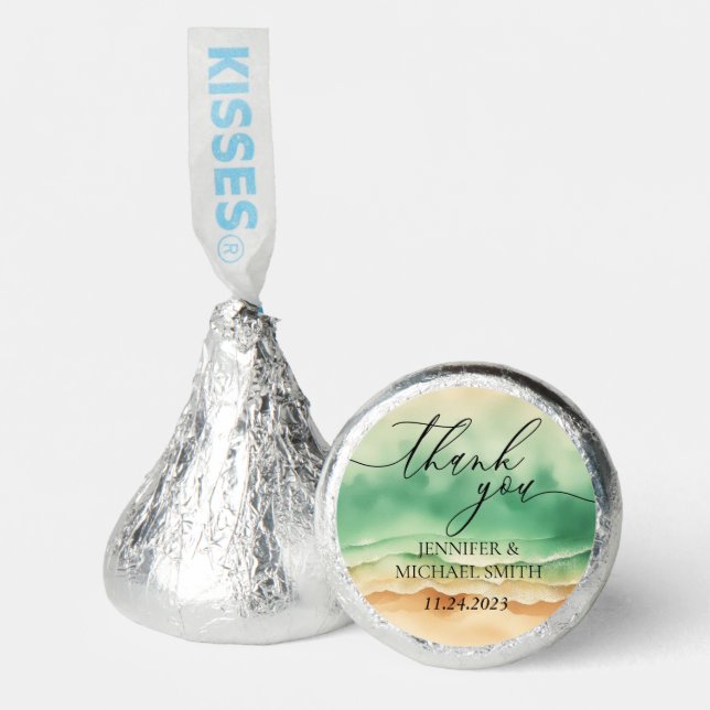 Ocean Sand Beach Thank You Hershey®'s Kisses® (Front)