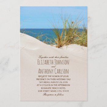 Ocean Sand Creative Beach Themed Wedding Invitation by superdazzle at Zazzle