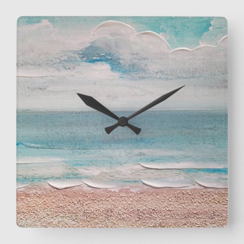 Ocean Sand Texture Square Wall Clock