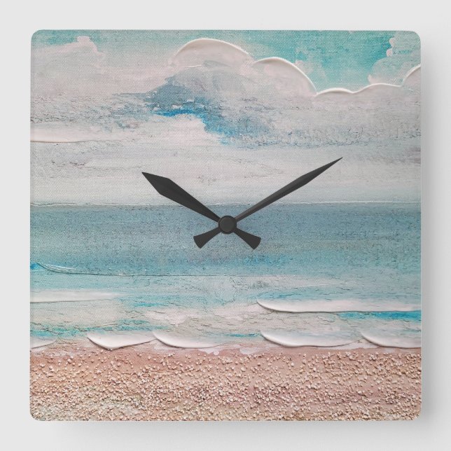 Ocean Sand Texture Square Wall Clock (Front)