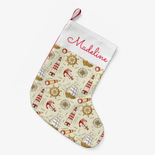 Ocean Scene Add Your Name Small Christmas Stocking