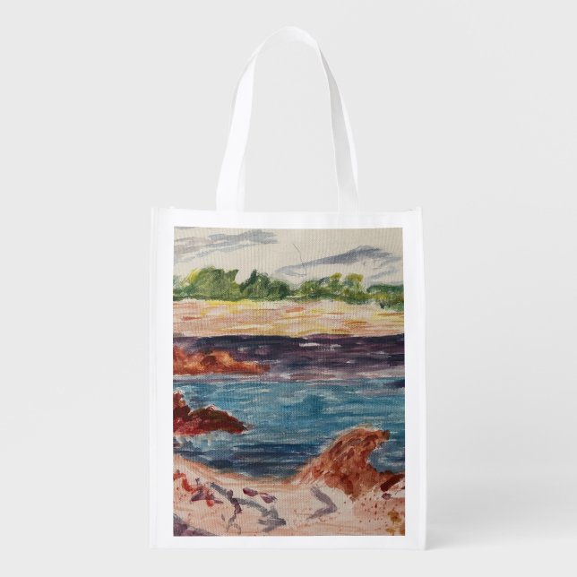 Ocean scene grocery bag (Front)