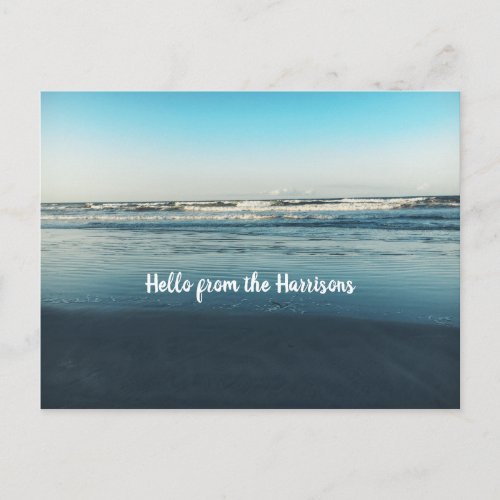 Ocean Scene Hello From Personalized Announcement Postcard