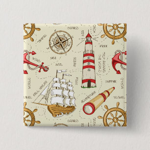 Ocean Scene Pinback Button