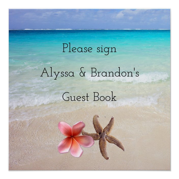 Ocean Scene Sign Wedding Guest Book