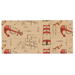 Ocean Scene Wood Flash Drive
