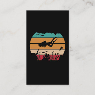 Ocean Scuba Diving Retro Diver Business Card