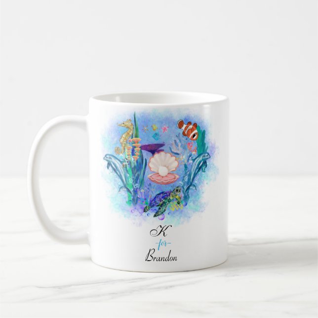 Ocean Sea Animals Baby Colourful  Coffee Mug (Left)