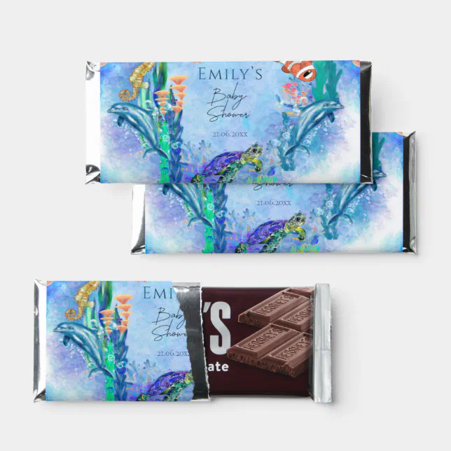Ocean Sea Animals Baby Shower Hershey Bar Favors | Zazzle