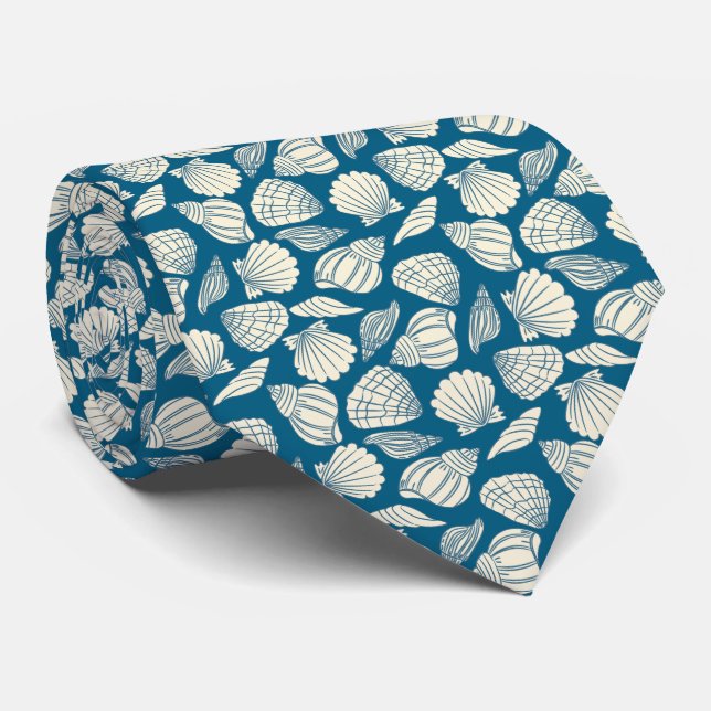  Ocean Sea Animals Pattern  Neck Tie (Rolled)