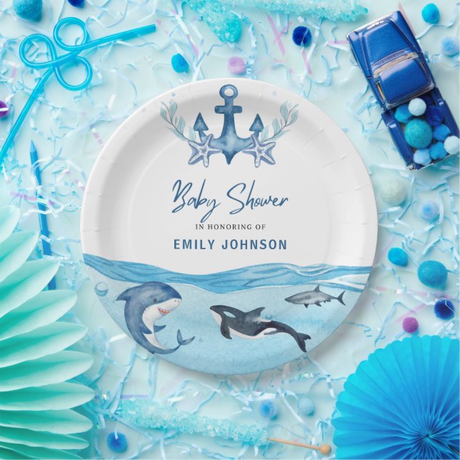 Ocean & Sea Baby Shower Paper Plates (Party)