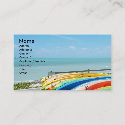 Ocean Sea Beach Key West Florida Business Card Art
