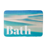 Ocean Sea Beach Modern White Font  Bath Mat